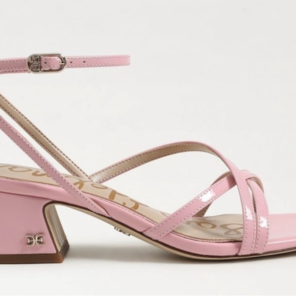 Pink Strappy Block Heel Sandals - Picture 2 of 6